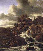 A Waterfall with Rocky Hilla and Trees, Jacob van Ruisdael